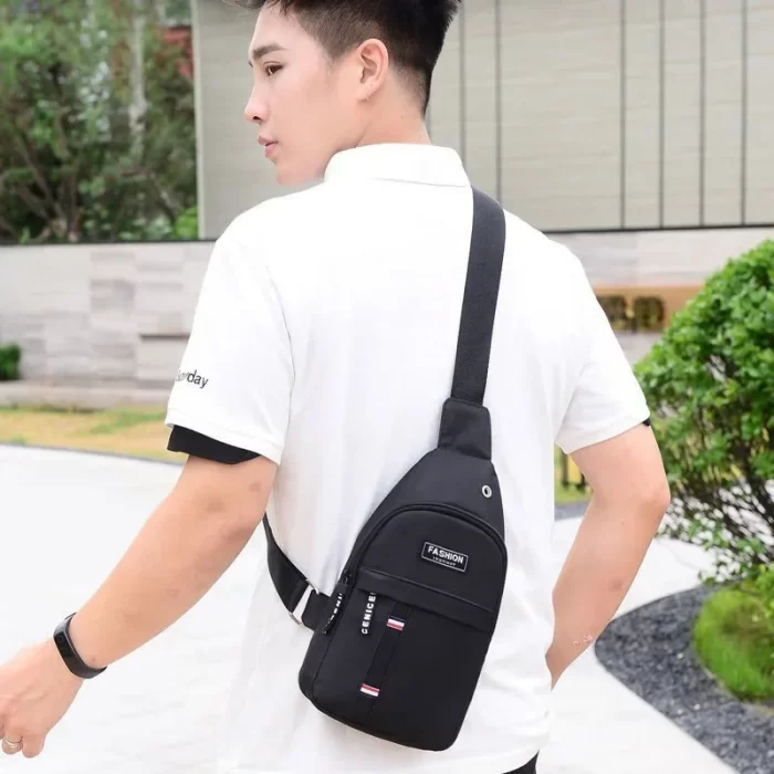 2023 New Chest Bag New Men Simple Nylon Fashion Waterproof One Shoulder Crossbody Bag 2