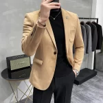 Fashion England Style Autumn Winter Thick Men's Velvet Suit Jacket / Male High Quality 2023 New Plus Size Blazers Coat 1