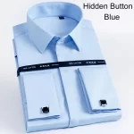 Luxury Mercerized Cotton French Cuff Button Shirts Long Sleeve Men Tuxedo Wedding Shirt High Quality Dress Shirt with Cufflinks 5