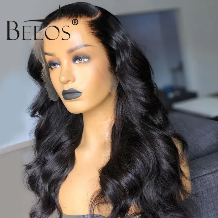 BEEOS 36in 250% Body Wave 13x6 HD Lace Frontal Wig Preplucked 13x4 HD Lace Frontal Human Hair Wigs For Women Melt Skin Brazilian 4