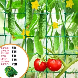 Green Nylon Garden Trellis Netting for Climbing Plants Heavy Duty Mesh Net for Cucumber Tomato Grapes Gardening Accessories 1