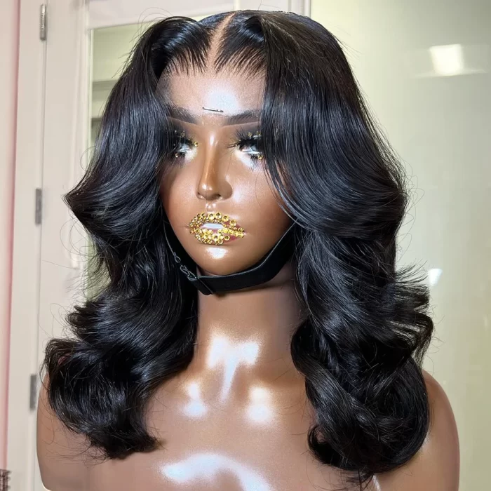 250% Transparent Short Bob Body Wave 13x4 13x6 Lace Front Human Hair Wigs Lace Frontal Glueless Ready To Wear 5x5 Closure Wig 1