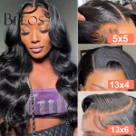 BEEOS 36in 250% Body Wave 13x6 HD Lace Frontal Wig Preplucked 13x4 HD Lace Frontal Human Hair Wigs For Women Melt Skin Brazilian 3